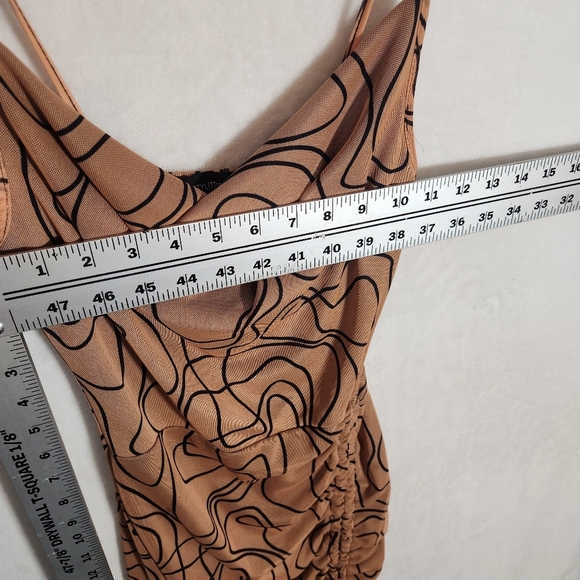 PrettyLittleThing Brown Sleeveless Cowl Neck Slip Dress size 6 NWT - Picture 13 of 15